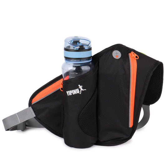 “Riñonera deportiva impermeable con porta botella y bolsillo para teléfono”