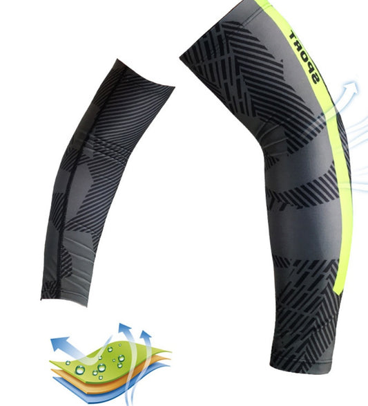 Coderas deportivas de ciclismo para hombre, transpirables, con protección solar, de silicona antideslizante, largas.