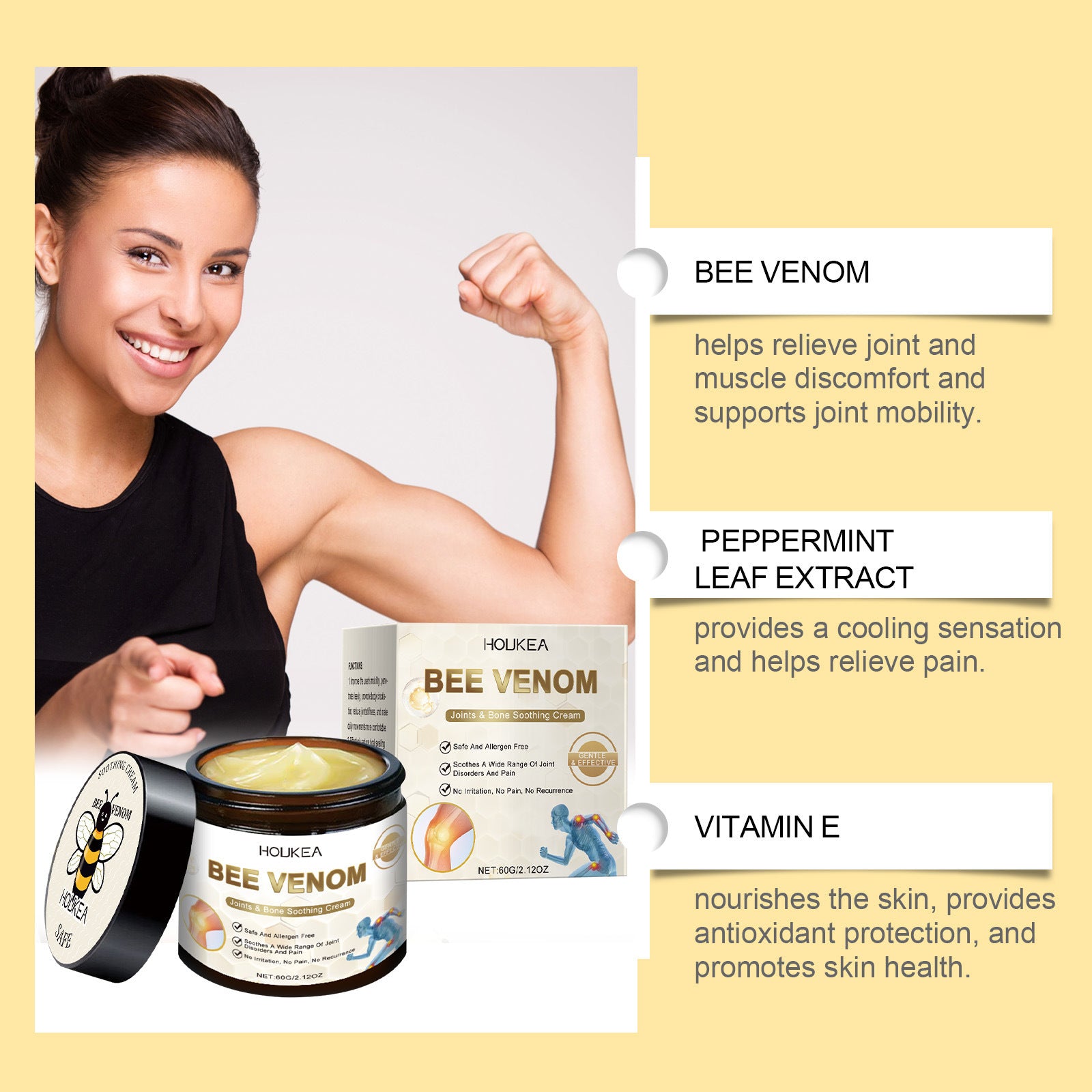 Crema hidratante para articulaciones, cuello, rodillas y muñecas. Joint Neck Cream Knee Wrist