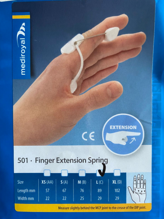 Resorte de extensión para dedo – articulación interfalángica proximal (PIP) Talla M